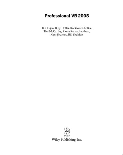 Professional VB 2005