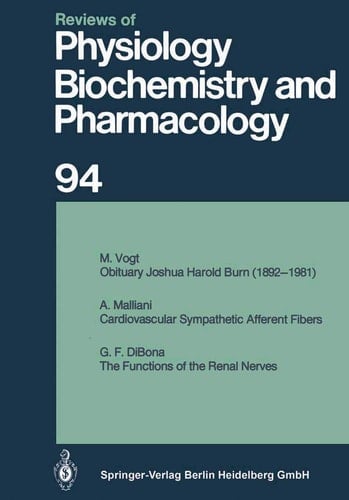 Reviews of Physiology, Biochemistry and Pharmacology Volume: 94