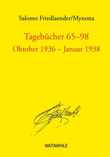 Tagebücher 65 - 98 Oktober 1936 - Januar 1938