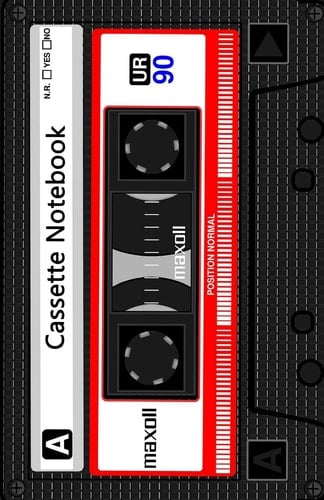 Cassette Notebook Lined A5 Notebook - Cream Paper, A5 Size (5. 5 X 8. 5 Inches), 100 Pages (50 Sheets)