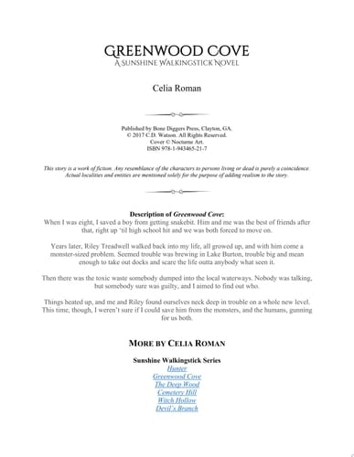 Greenwood Cove A Paranormal Investigator Urban Fantasy