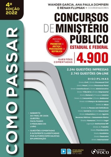 Concursos de ministério público estadual e federal 4.900 questões comentadas