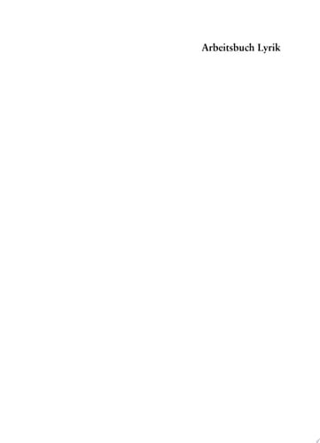 Arbeitsbuch Lyrik