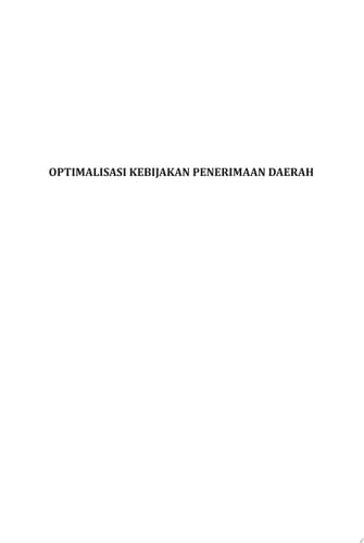 Optimalisasi Kebijakan Penerimaan Daerah