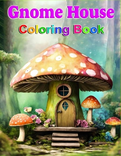 Gnome Colouring Book, Gift for her, gift for him, Christmas, birthday, present (Adults Colouring Books)