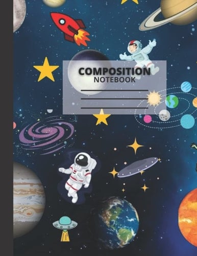 Primary Composition Notebook Universe: Universe space theme Primary Composition Notebook