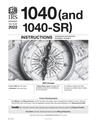 1040 and 1040-SR Insturctions Tax Year 2022
