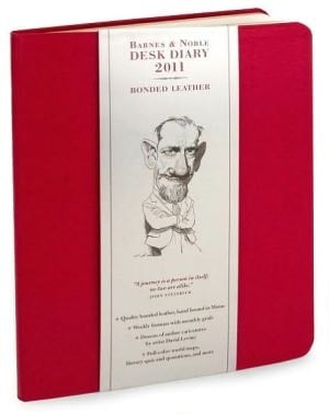 2011 Barnes & Noble Red Softcover Desk Diary Calendar