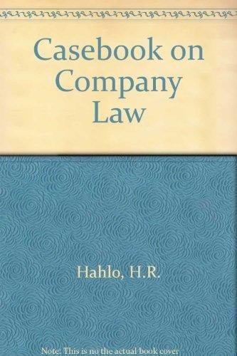 Hahlo's Casebook on Company Law