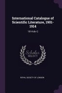 International Catalogue of Scientific Literature, 1901-1914 1914 Div C
