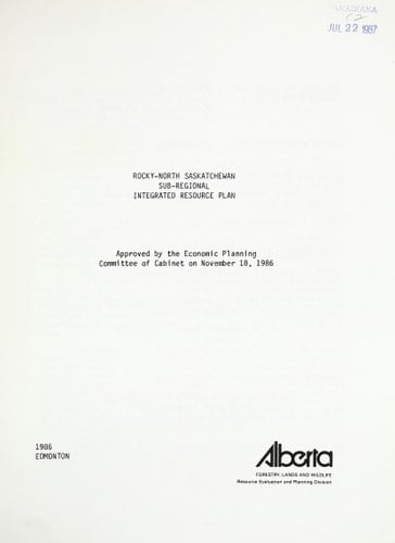 Rocky-North Saskatchewan Sub-regional Integrated Resource Plan