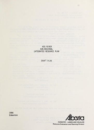 Keg River Sub-regional Integrated Resource Plan