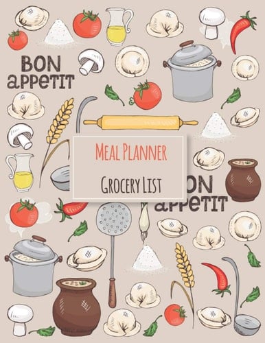 Meal Planner Grocery List Food Journals and Meal Planner for 52 Week Food Planner / Diary / Log / Journal / Calendar | Grocery Shopping Menu Gift Book for Women Girls and Men