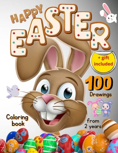 Easter Coloring Book for Kids: 100 Fun Drawings with Easy Pictures - Coloring Book for Kids - Doodle book