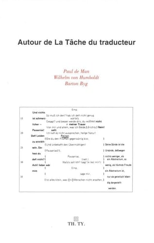 Autour de la tâche du traducteur