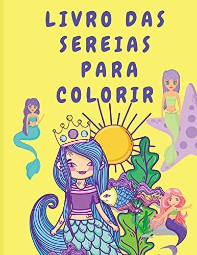 Livro das sereias para colorir Livro de actividades para crianças - Livro para colorir para crianças com sereias - Páginas para colorir para crianças de colo - Livros para colorir sereias