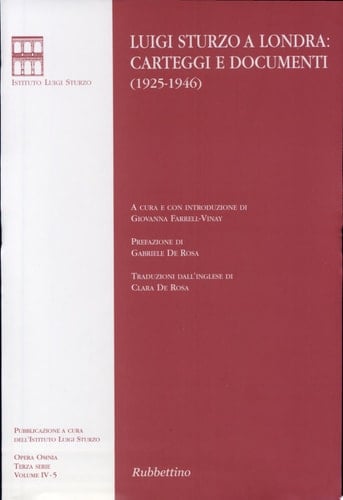 Luigi Sturzo a Londra carteggi e documenti, 1925-1946