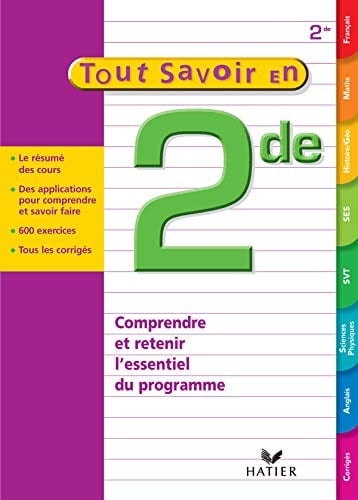 Tout savoir en 2e