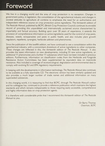 The Pesticide Manual A World Compendium