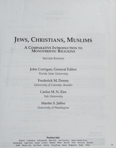 Jews, Christians, Muslims: A Comparative Introduction to Monotheistic Religions