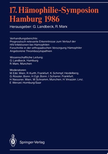 17. Hämophilie-Symposion Hamburg 1986