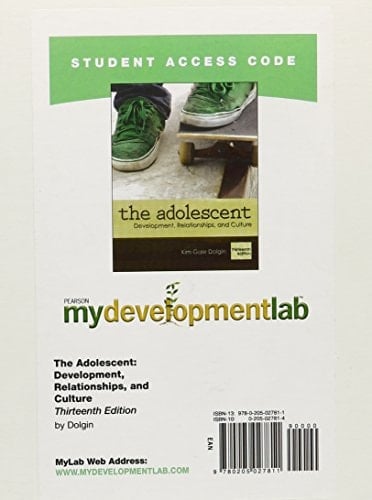 MyLab Human Development without Pearson eText -- Standalone Access Card -- for The Adolescent: Development, Relationships, and Culture (13th Edition)