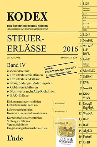 Kodex Steuer-Erlässe 2016