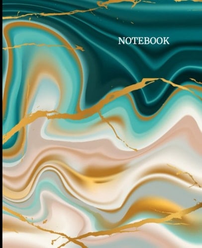 Composition Notebook Journal: Marble in Green White and Gold 150 Page College Rule Paper 7.5"x9.25" Paperback Great For Back To School Kids Teens ... Students Teacher Home School Online Classes