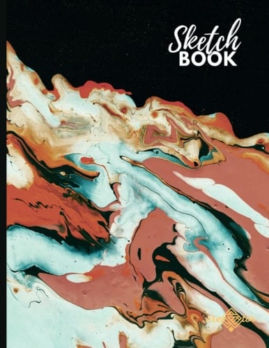 Premium Abstract Cover Sketchbook: Marble Abstract Art Designed Colorful Cover Sketchbook Journal for Drawing, Writing, Sketching and Doodling. Artistic Gift - 8.5x11 Inches 120 Blank Pages