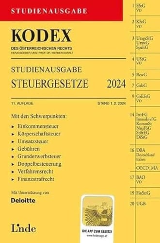 KODEX Studienausgabe Steuergesetze 2024 Studienausgabe