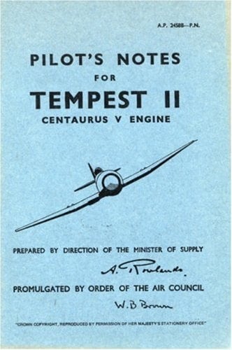 Pilot's Notes for Tempest II Centaures V Engine