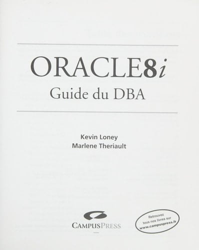 ORACLE8i guide du DBA