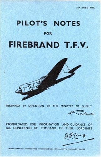 Pilot's Notes for Firebrand T.F.V.