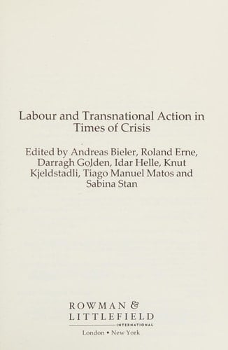 Labour and Transnational Action in Times of Crisis