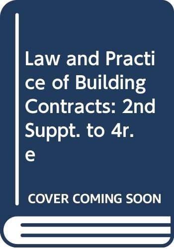 Building Contracts 2nd supplement / prepared by the author and John Uff
