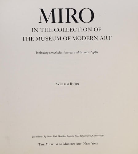 Miro in the Collection of the Museum of Modern Art