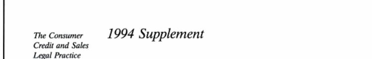 Credit Discrimination 1994 Supplement