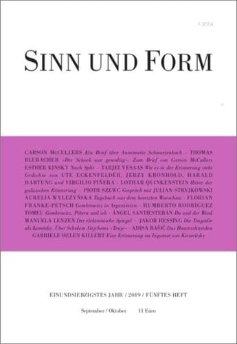 Sinn und Form 5/2019