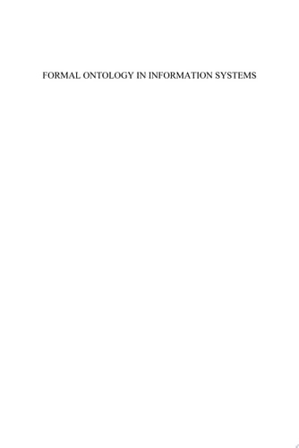 Formal Ontology in Information Systems Proceedings of the Seventh International Conference (FOIS 2012)