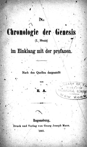 Die Chronologie der Genesis (I. Mosis) im Einklang mit der Profanen