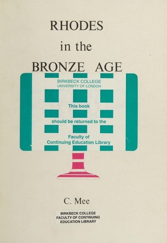 Rhodes in the bronze age an archaeolog. study