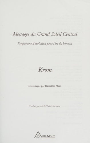 Messages du Grand Soleil Central Programme d'évolution pour l'ère du Verseau