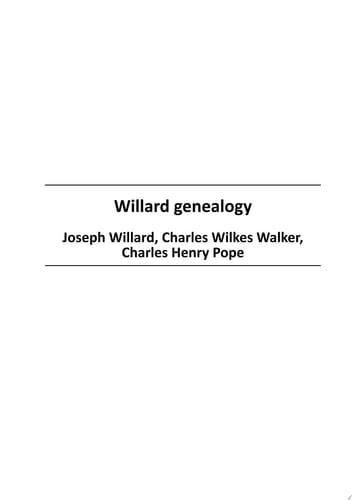 Willard genealogy