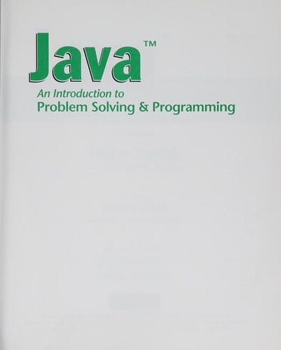 Java An Introduction to Problem Solving & Programming