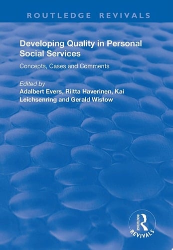 Developing Quality in Personal Social Services
