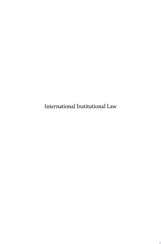 International Institutional Law Sixth Revised Edition