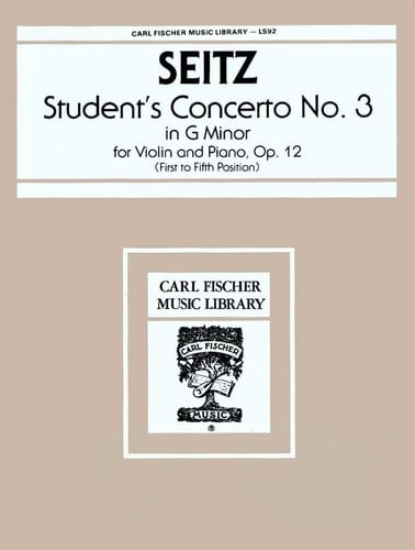 Student Concerto No. 3 in G Minor for Violin & Piano, Opus 12