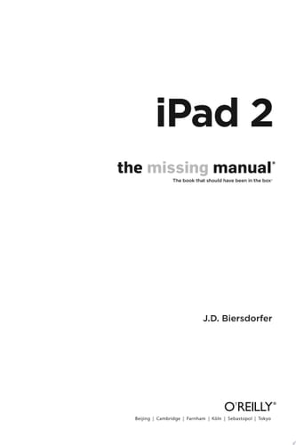 iPad 2: The Missing Manual The Missing Manual