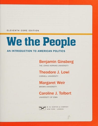 We the People An Introduction to American Politics