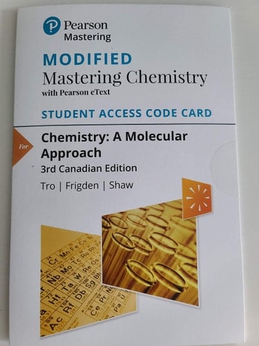 Modified Mastering Chemistry with Pearson eText -- Standalone Access Card -- for Chemistry: A Molecular Approach, Third Canadian Edition